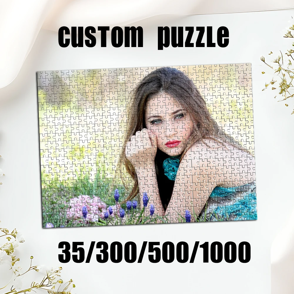 35/300/500/1000pcs Personalized Custom Photo Puzzle selfie DIY Puzzle Portrait Painting Handmade Birthday Gift