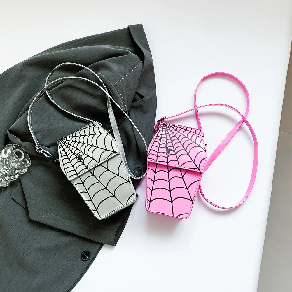 

Gothic Coffin Shape Shoulder Bag for Women Adjustable Strap Crossbody Bag PU Leather Hobo Bag for Halloween Cosplay