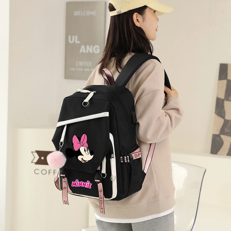 Anime Mickey Mouse Backpack Teenager Girl Boy Student Back To School Rucksack Minnie Schoolbag Cartoon Travel Bag Women Mochilas