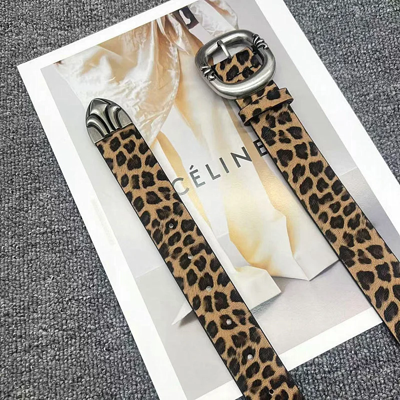 Cinturón con estampado de leopardo para mujer, accesorio versátil, Sensation decorativo de alta gama para faldas y pantalones vaqueros, a la moda, novedad de 2025