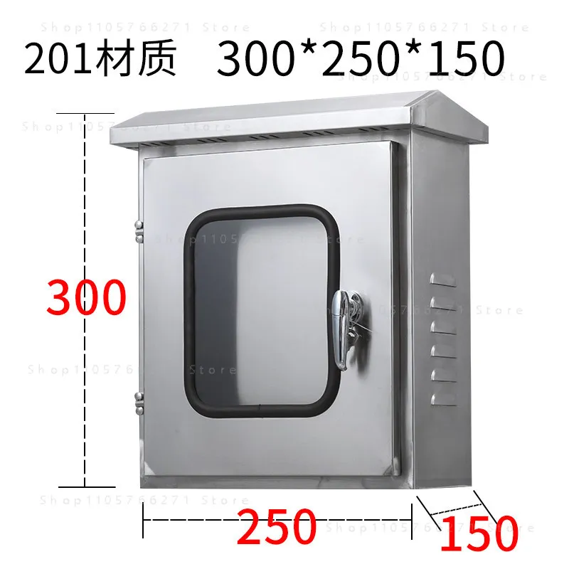 Stainless Steel Double Door Electrical Box, Outdoor Waterproof Weatherproof Enclosure with Lock for Power Distribution