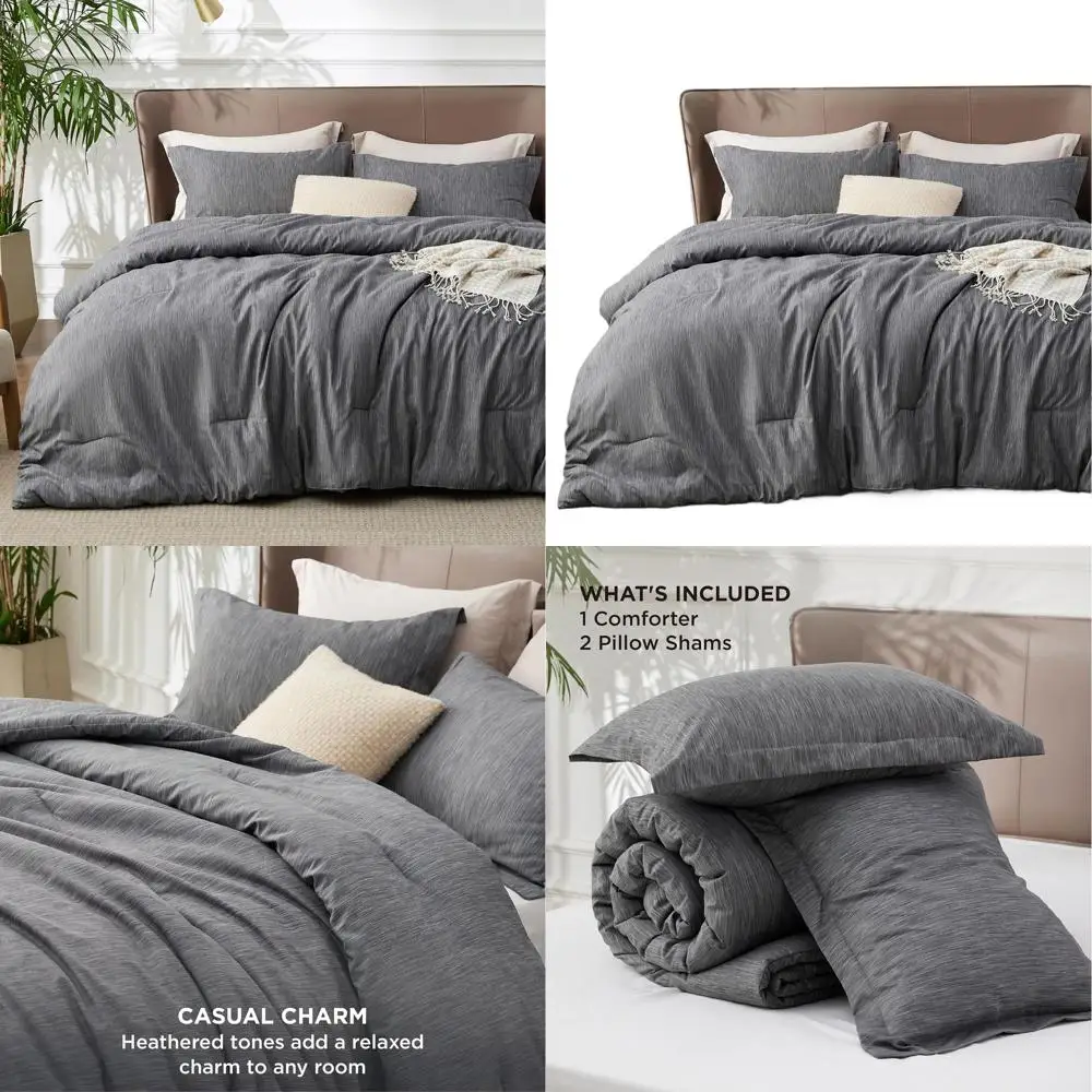 

Комплект постельного белья Charcoal Grey California King - 3-предметный всесезонный комплект из ткани с катионным окрашиванием