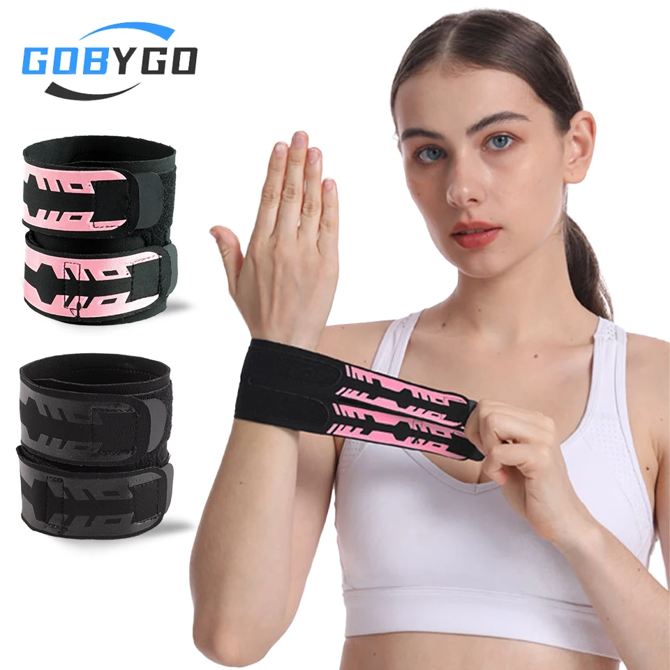 GOBYGO 1Pcs Breathable Thin Wrist Brace Sports Injury Fitness Anti-sprain Compression Wristbands Gym Basketball Badminton Tennis