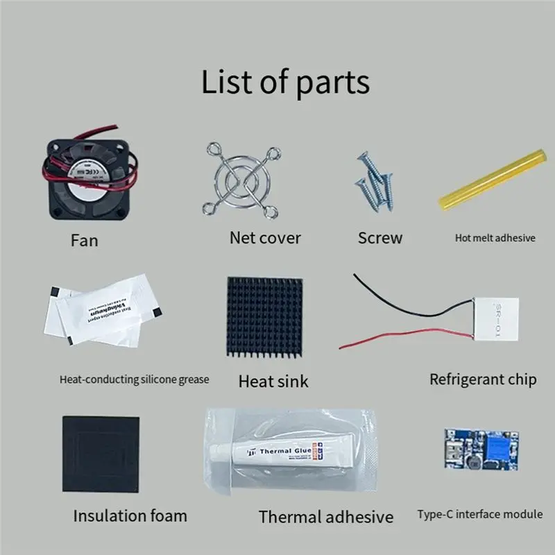 【Shop Now】SR-01 5V Thermoelectric Cooler Peltier Elemente Module 40X40mm 5V Semiconductor Refrigeration Chip Easy To DIY/Assembl