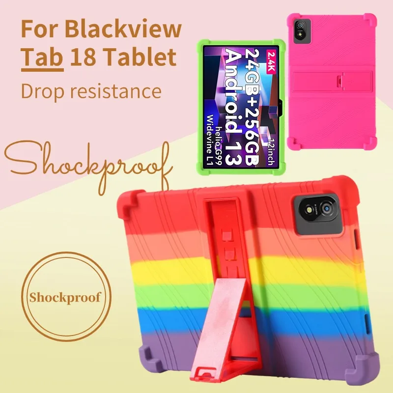 

Kids Shockproof Tablet Cover For Blackview Tab 18 Tablet Safe Shockproof Silicone Stand Cover tablet Protective Shell