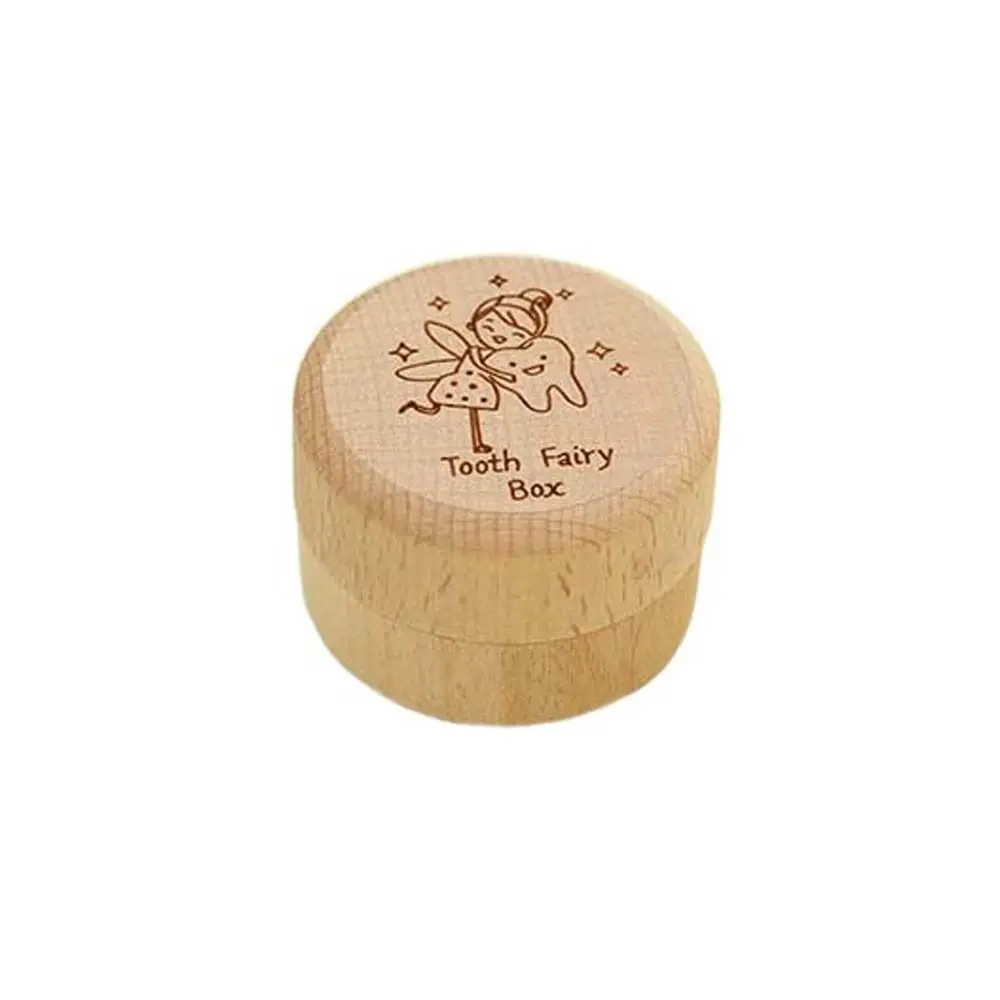

Wooden Wood Baby Tooth Box Baby Teeth Save Fetal Hair Umbilical Cord Preservation Tooth Fairy Box Souvenirs Box