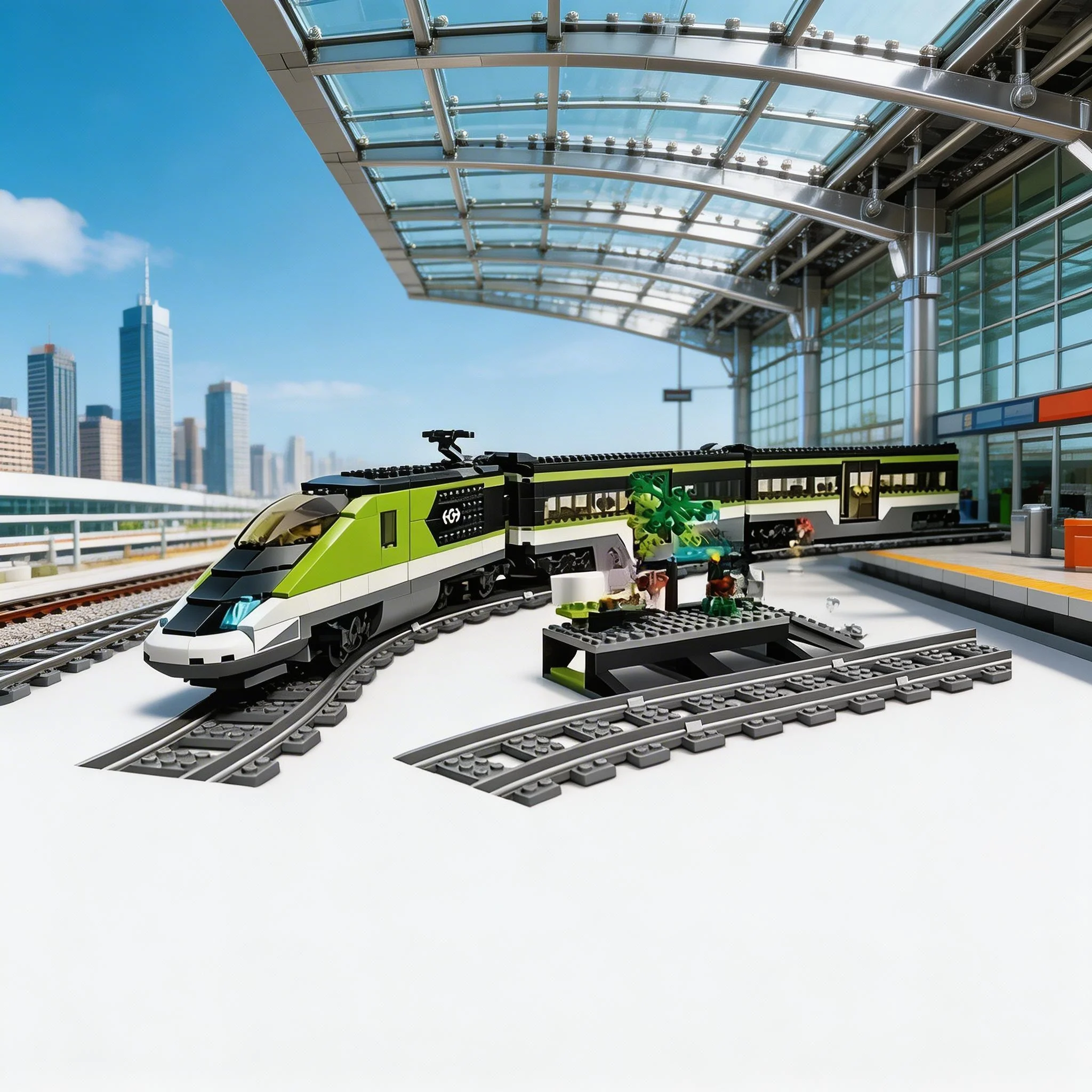 

​The new express high-speed car 60337 express passenger train building blocks set of bricks DIY toys for men and women adult hol