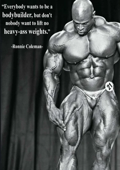 Motivational Quote RONNIE COLEMAN Bodybuilding, Paintings Print Art Canvas Poster,Living Room Decor, Home Wall Picture