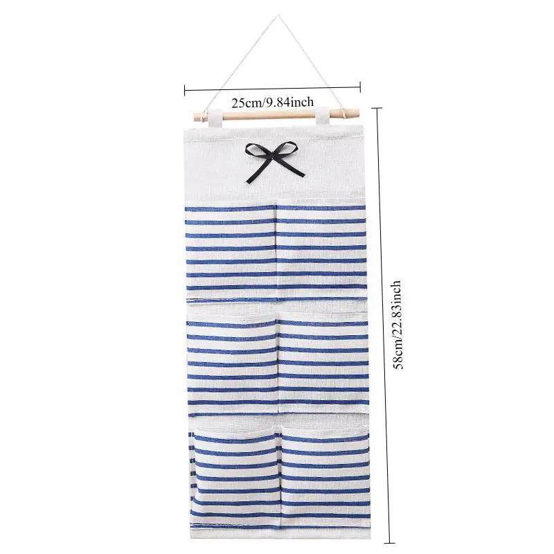 1pc Wall Mounted Color Cloth Storage Bag Dorm Door Rear Mounted Multi Layer Organizer