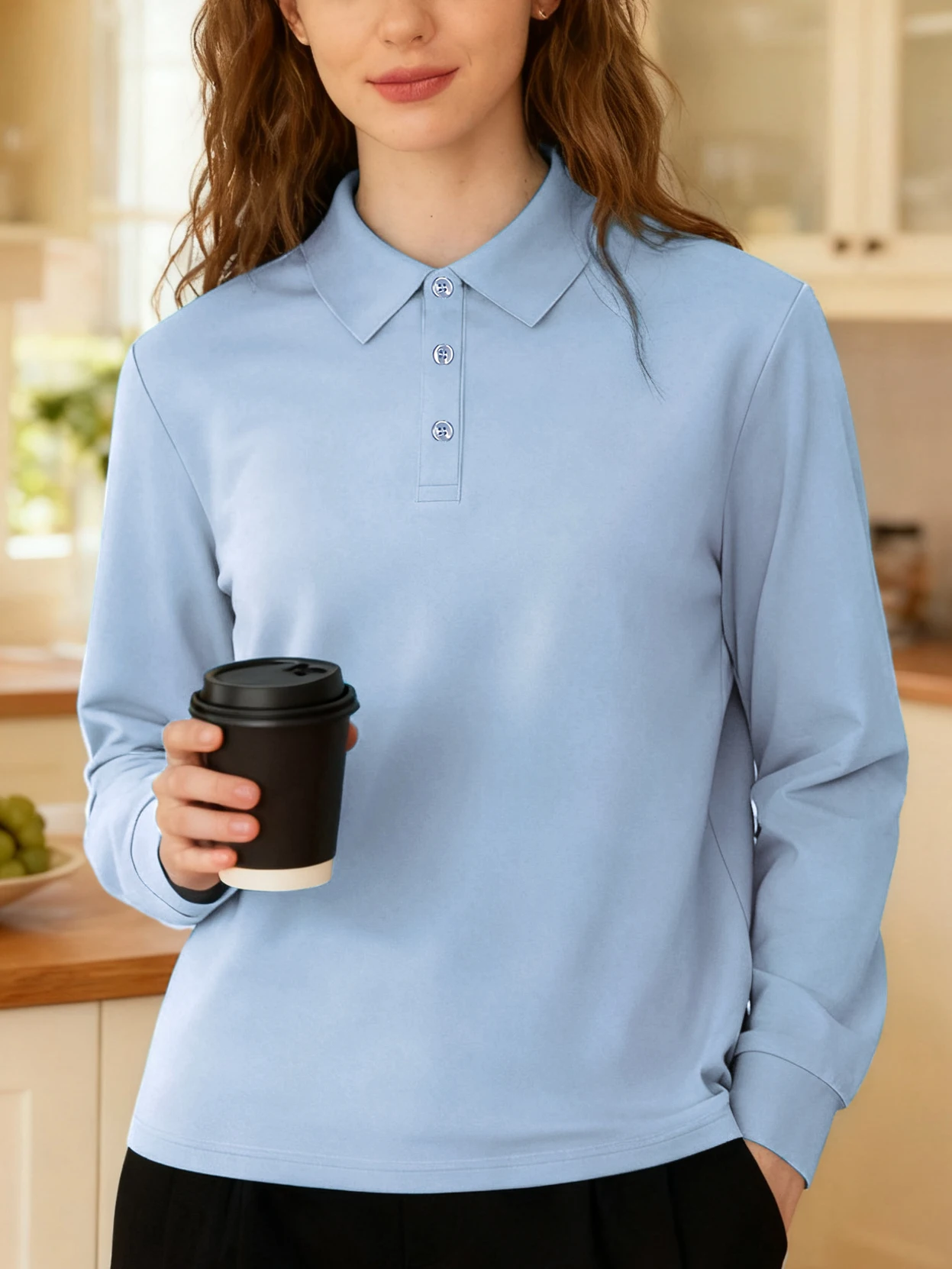 Damskie codzienne koszulki polo na jesień, podstawowe bluzki do pracy, wygodne koszulki zapinane na guziki, jednolite sportowe topy, do biura, na co dzień, z długim rękawem, nowe t-shirty