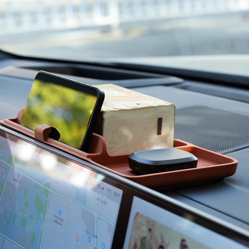 ل LiXiang L7 2023 2024 2025 صندوق تخزين خلفي من شاشة التحكم المركزية ملحقات تخزين السيارة الداخلية تخزين مرتب