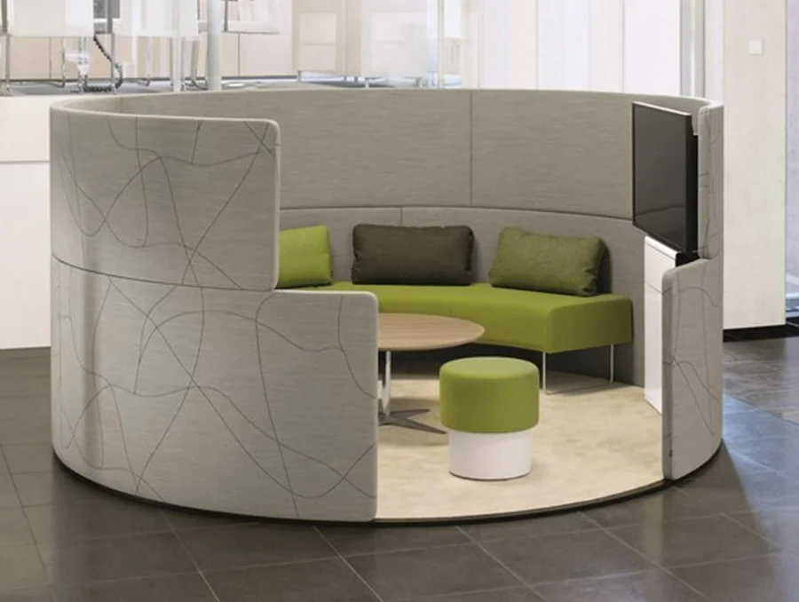 for Office Public Area Modular Sectional Combination Waiting Sofa With Screen Partition Reception Sofa