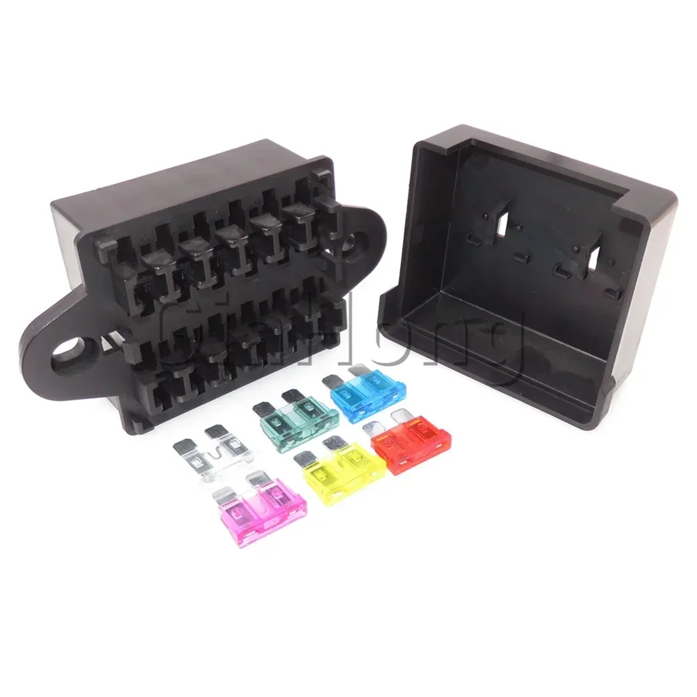 

1 Set 8ways 10ways 12ways 15ways AC Assembly Middle Multiway Fuse Holder with Terminals Medium Standard Auto Circuit Fuse Box