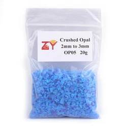(5 grams/lot) Hot Sale Blue Opal Crushed Synthetic OP05 Various Size Gems Chip Blue Powder