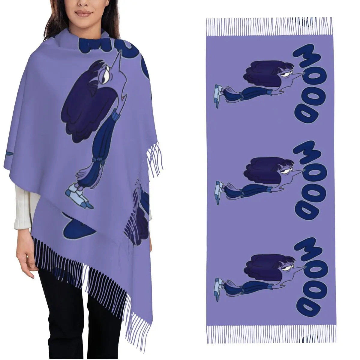 Women's Tassel Scarf Inside Out Large Winter Fall Shawl and Wrap Mood Ennui Bored Retro Shot Daily Wear Cashmere Scarf