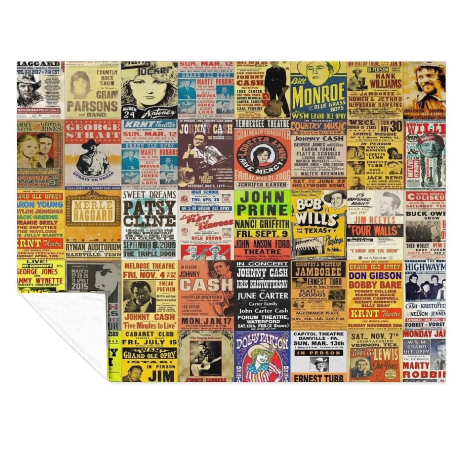 

Country Music Posters Throw Blanket Sofa Throw Large Vintage Blankets