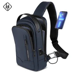 HcanKcan-Sac à bandoulière étanche pour homme, sac de messager de travail masculin, sac de poitrine pour téléphone, décontracté, 11 