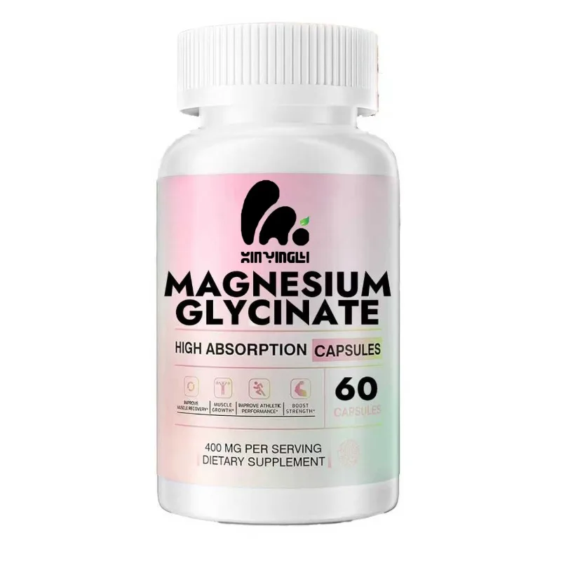 

Magnesium glycinate 400mg/part, 100% chelated, high absorption, non GMO, 60 capsules vegetarian