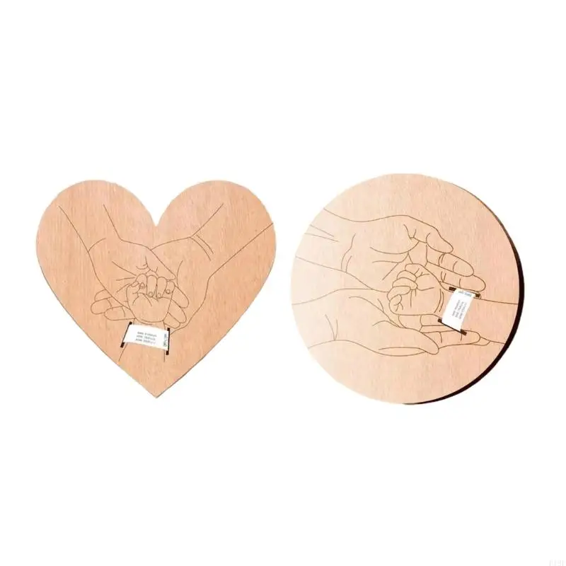 

F19F Мемориальная деревянная табличка с рождением детей с гравированной деталью для новорожденных фотография реквизита на память