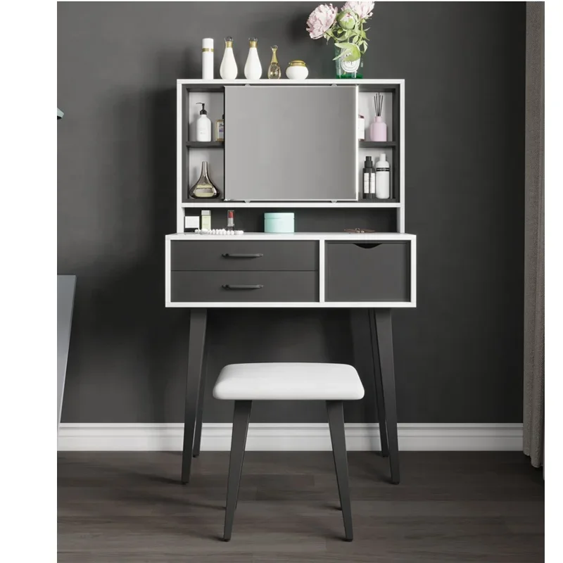 # Modern Wooden Bedroom Mirror Side White 3 Drawer Dresser 3