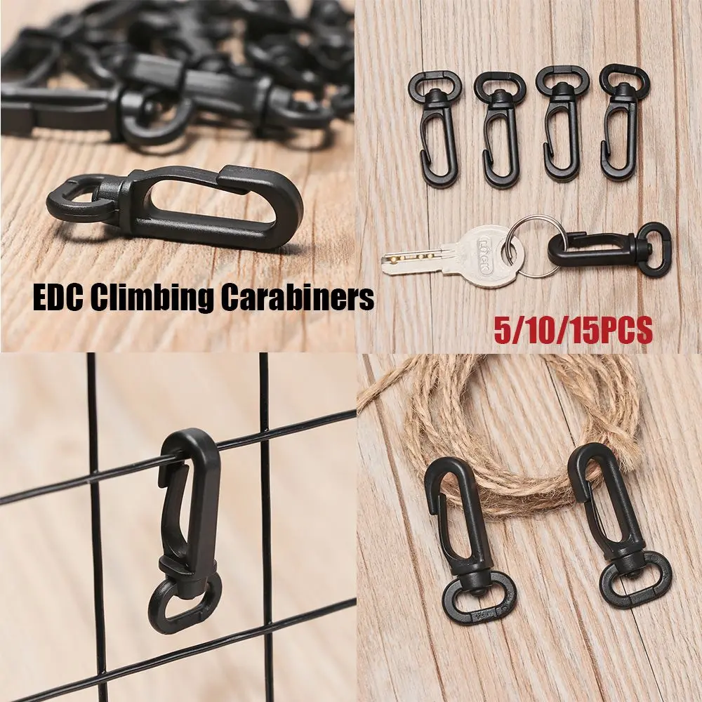 Carabiner  Survival Gear Black Buckles EDC Keychain Clips Snap Spring Clasp Bottle Hooks Climbing Carabiners