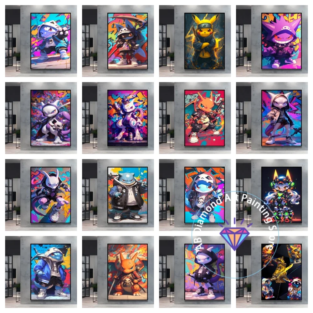 

Modern Pokemon Presenting Classic Characters Square Round AB Diamond Painting Kit 5D DIY Cross Handmade Crafts Home Decor Gift
