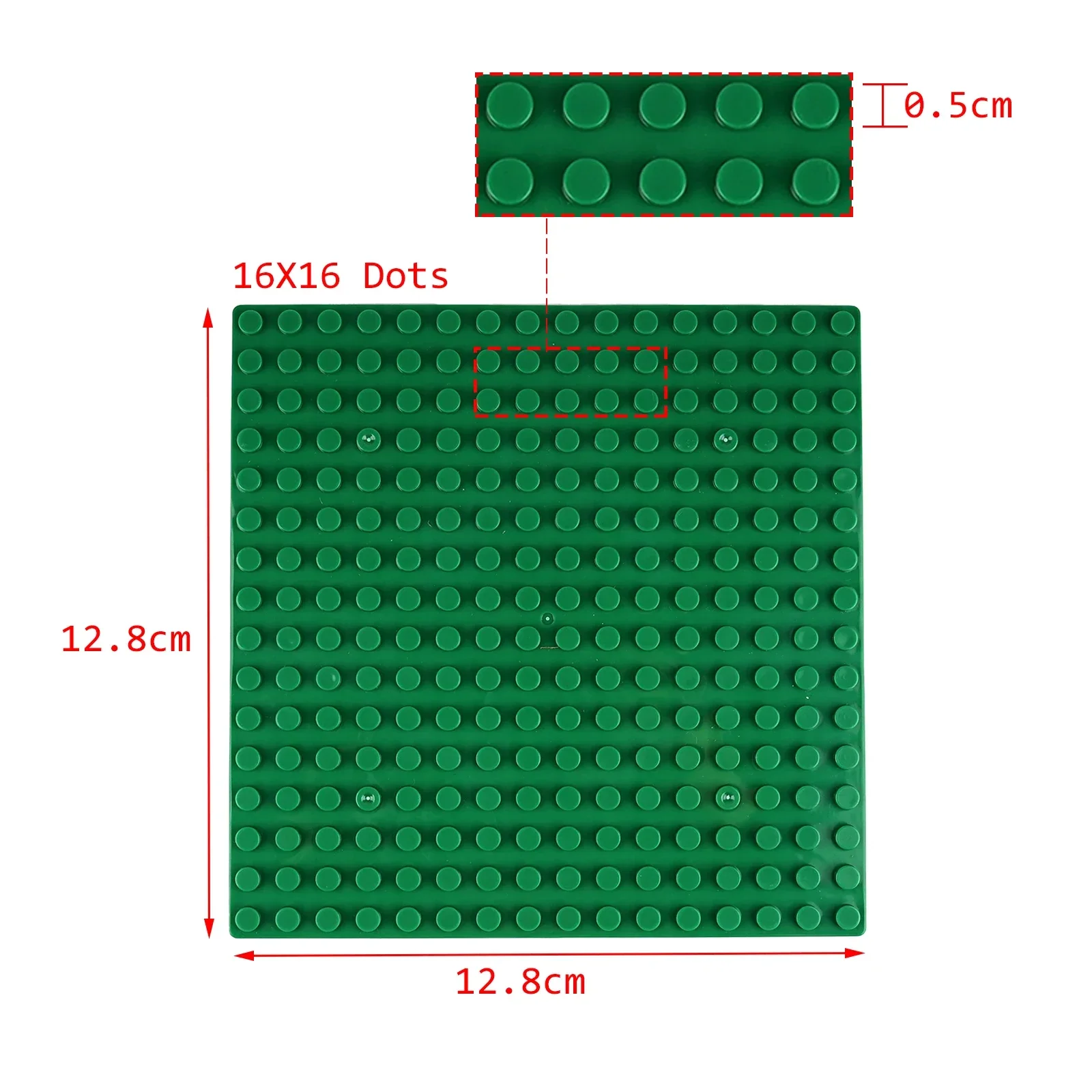 4PCS 16x16 Dots Single-sided Small Particle Building Block Baseplate 12.8x12.8CM DIY City Plastic Plate Classic Bricks for Gift