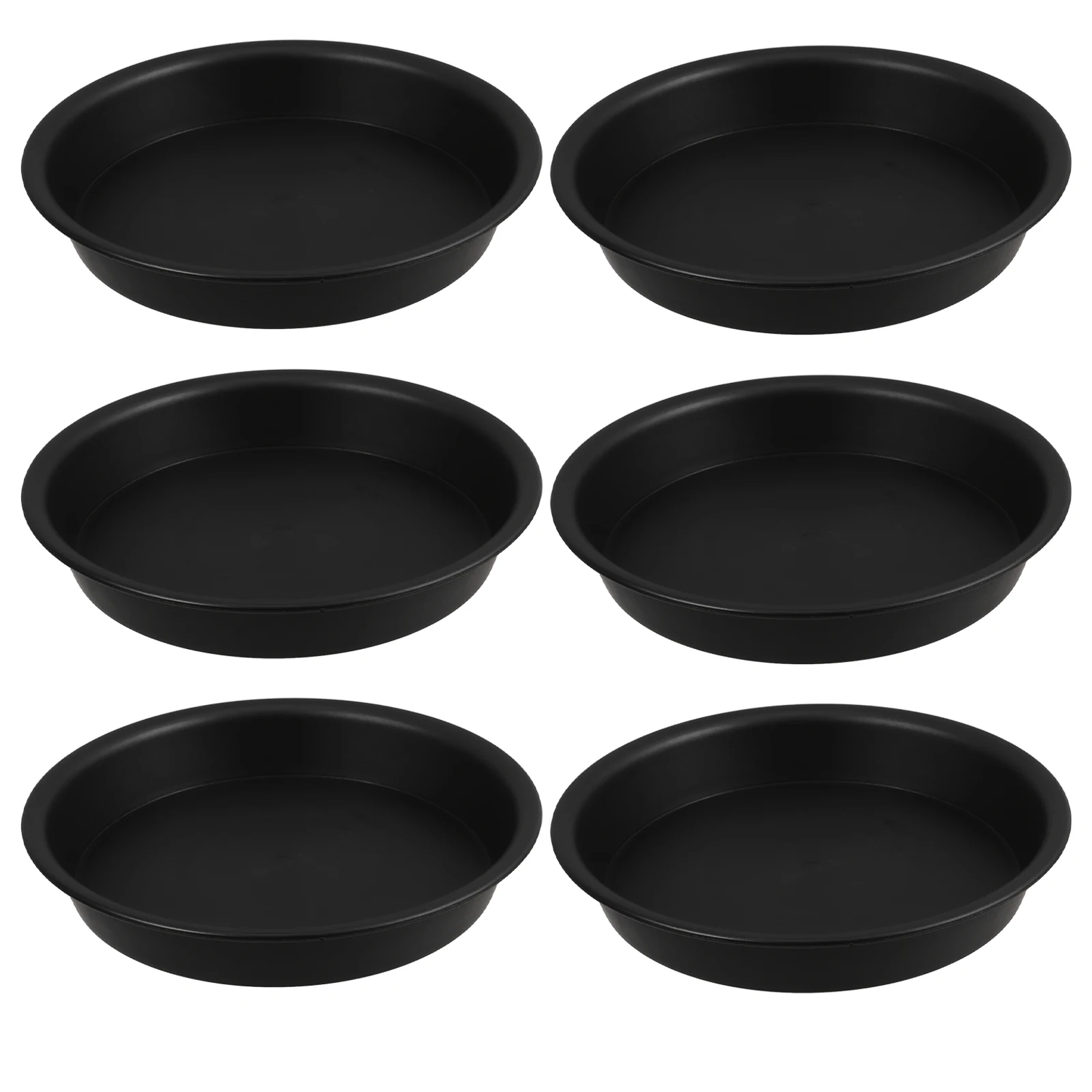 

6PCS Flower Pot Trays Drip Saucers 150mm Outer14cm Inner11cm Black Planter Base Leakproof Drainage Trays for Plants