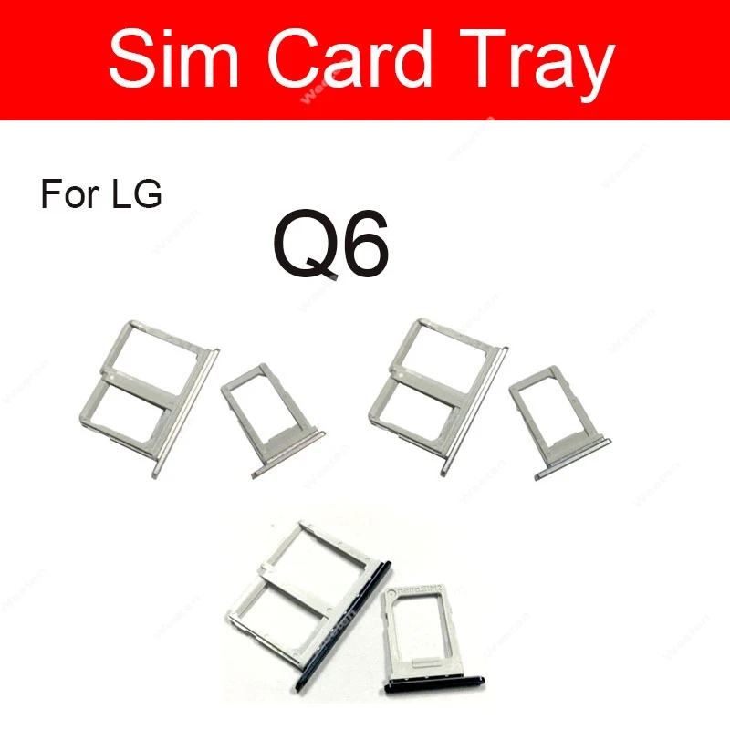 Sim Card Tray Holder For LG Q6 Q8 2017 H970 LG-M700A M700A Single Dual Sim Card  Card Reader Adapter Sim Card Slot Repair Parts