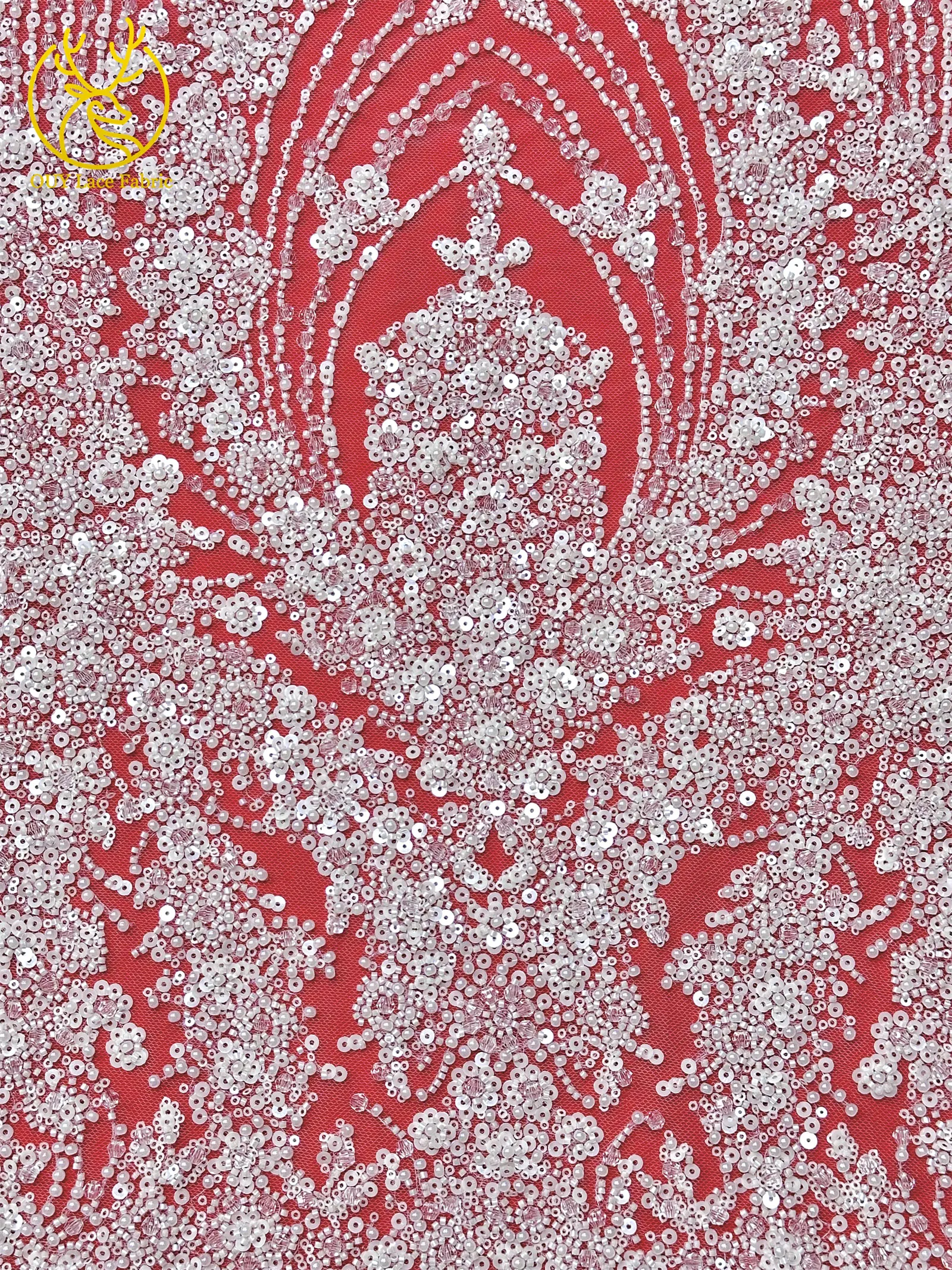 Schwarzer Luxuriöser Afrikanischer Handgefertigter Schwer Perlenverzierter Pailletten-Spitzenstoff 5 Yards Luxuriöser Französischer Tüll-Spitzenstoff für Partykleider – Detail 11
