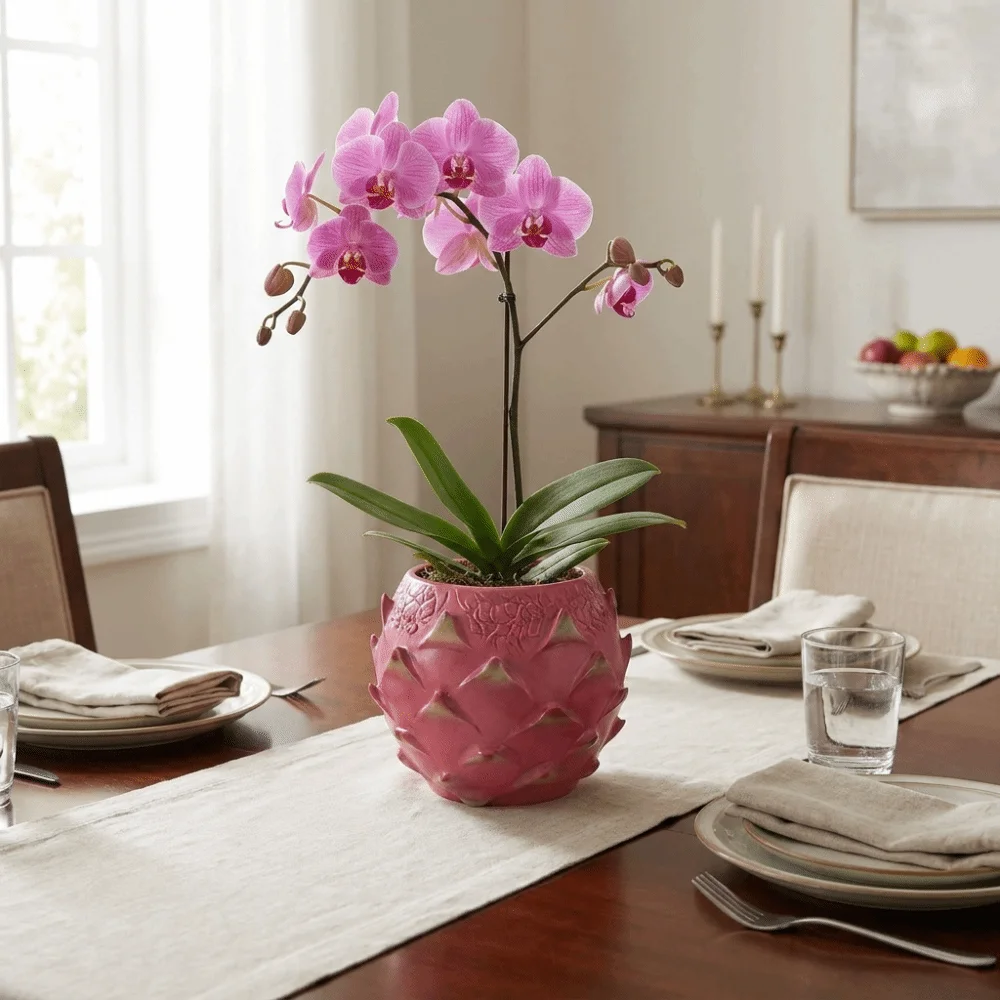 Creative Resin Dragon Fruit Planter Handmade Fruit Shaped Pitaya Flower Pot Decorative Desktop Storage Box Living Room