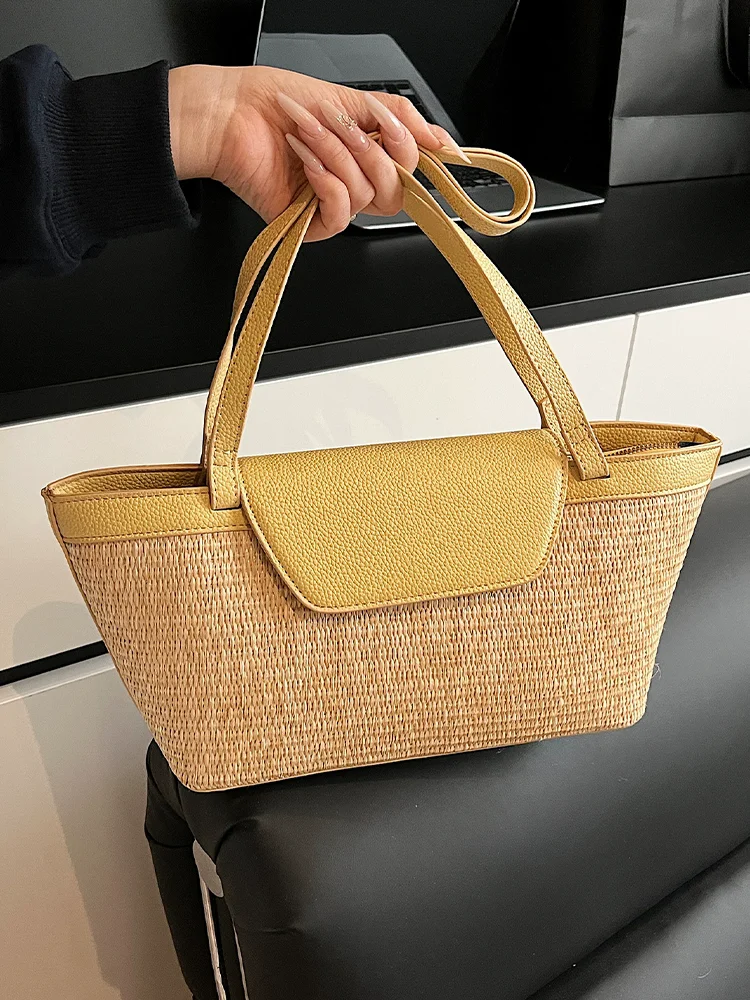 

Новые соломенные сумки на плечо для женщин, лето 2022, женская новая большая сумка, женские тканые пляжные сумки, женские сумки и кошельки