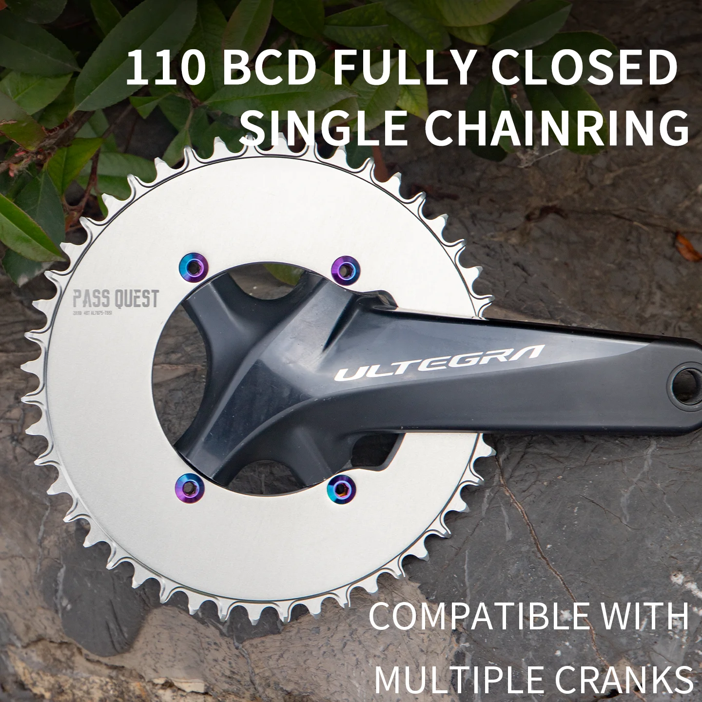 

PASS QUEST 110BCD Bicycle Chainring Cranks And Power Meters Universal Compatible With R9200 R8100 R7100 4-Arm Crank