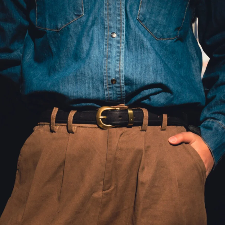 Vintage Italian Top Layer Leather Pin Buckle Belt for Men Women GenuViine Leather Jeans Belt Unisex Adjustable Casual Waist Belt