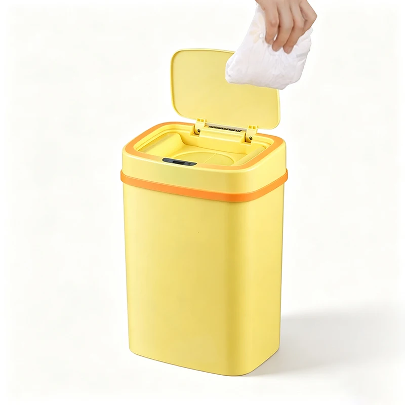 Intelligent Induction Waste Bin Anti Odor Diaper Trash Can Mute Open Litter Bins Kitchen Bathroom Bottom Anti Slip Wastebasket