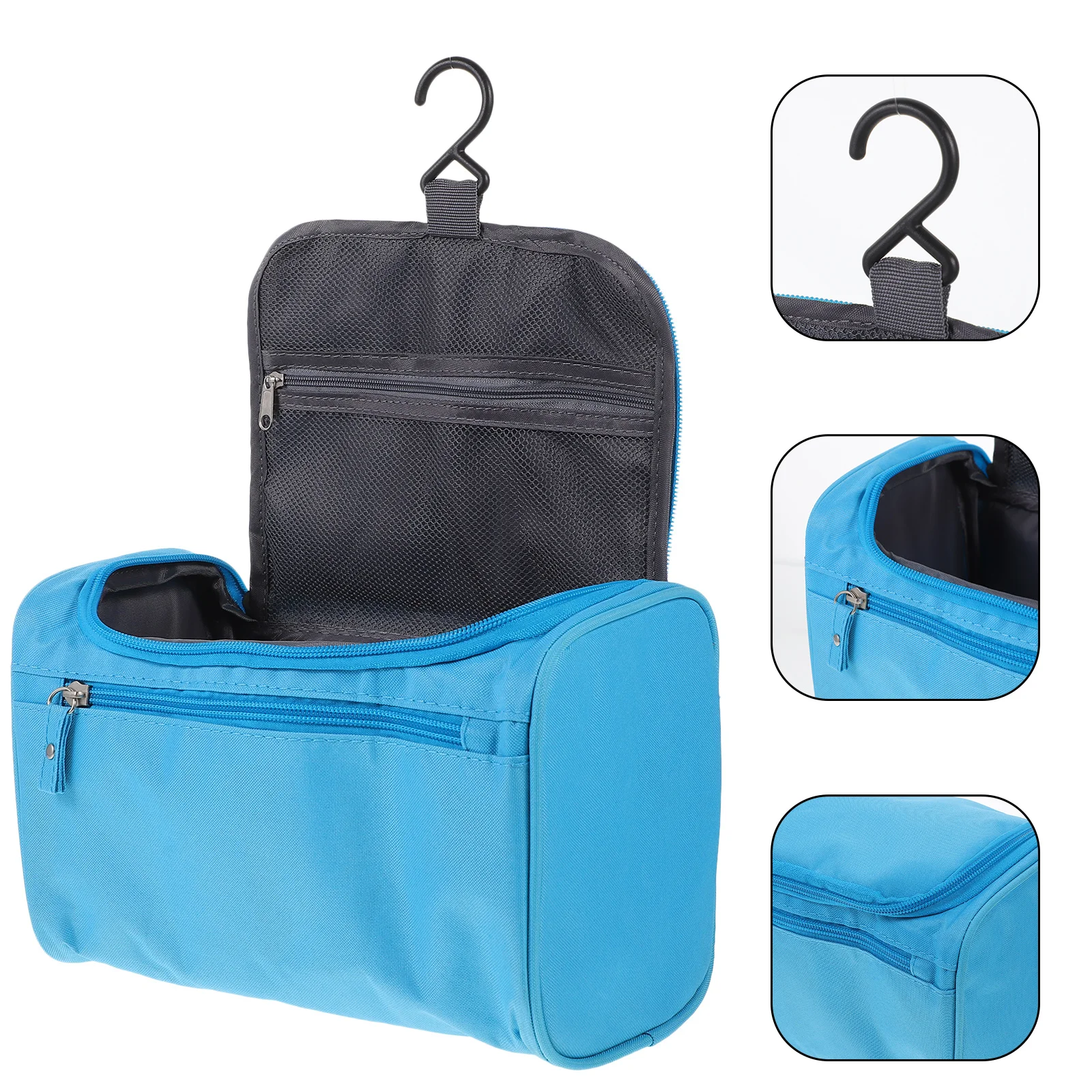حقيبة أدوات الزينة للسفر مقاومة للماء مع تصميم خطاف منظم مكياج واقف للرجال والنساء حقيبة محمولة للرحلات القصيرة #6