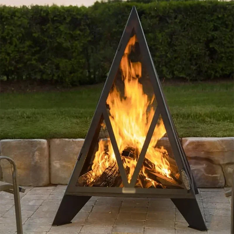 

Corten steel garden outdoor wood storage fire pit