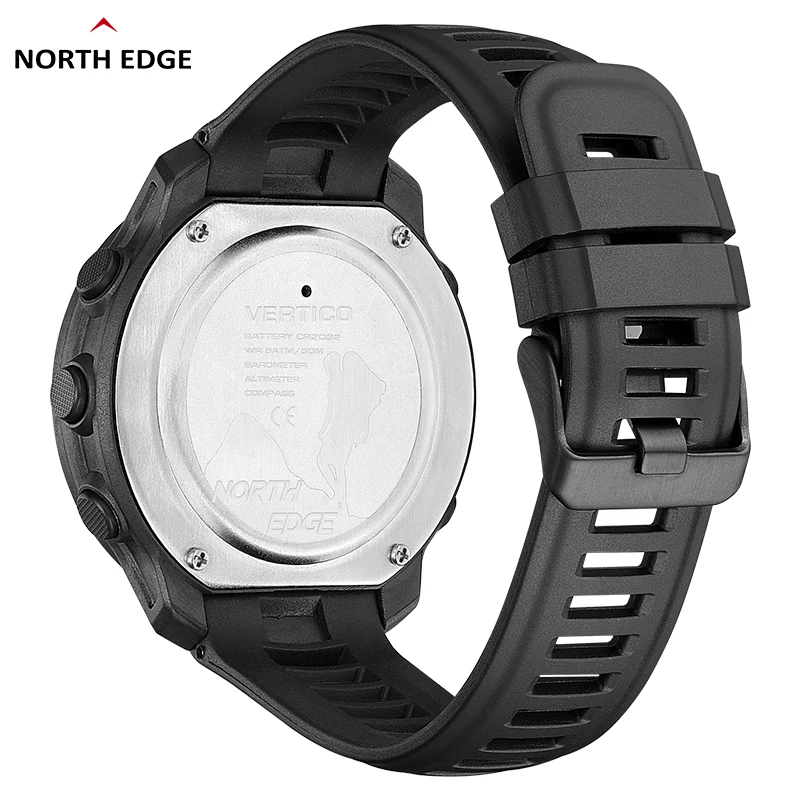 NORTH EDGE VERTICO Men\'s Digital Watch Carbon Fiber Case For Man Sports Running Swimming WR50M Watch Altimeter Barometer Compass