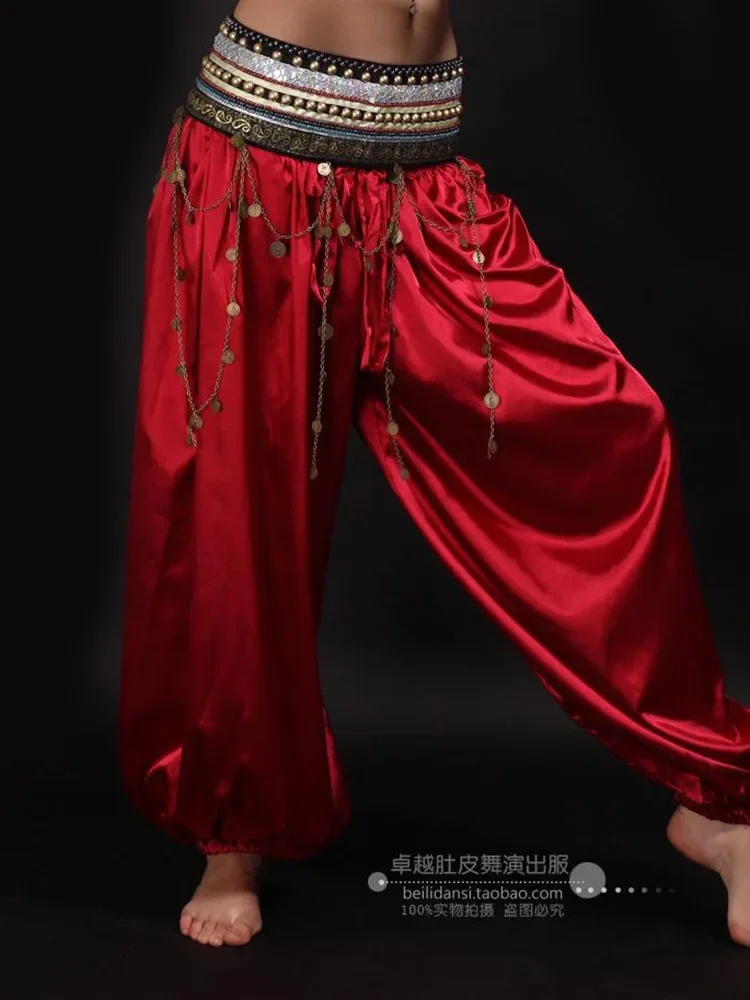 Christmas Dress Belly Dance Dress Pants Indian Square Dance Performance Costume Ethnic Minority Dress Red Bloomers Pants