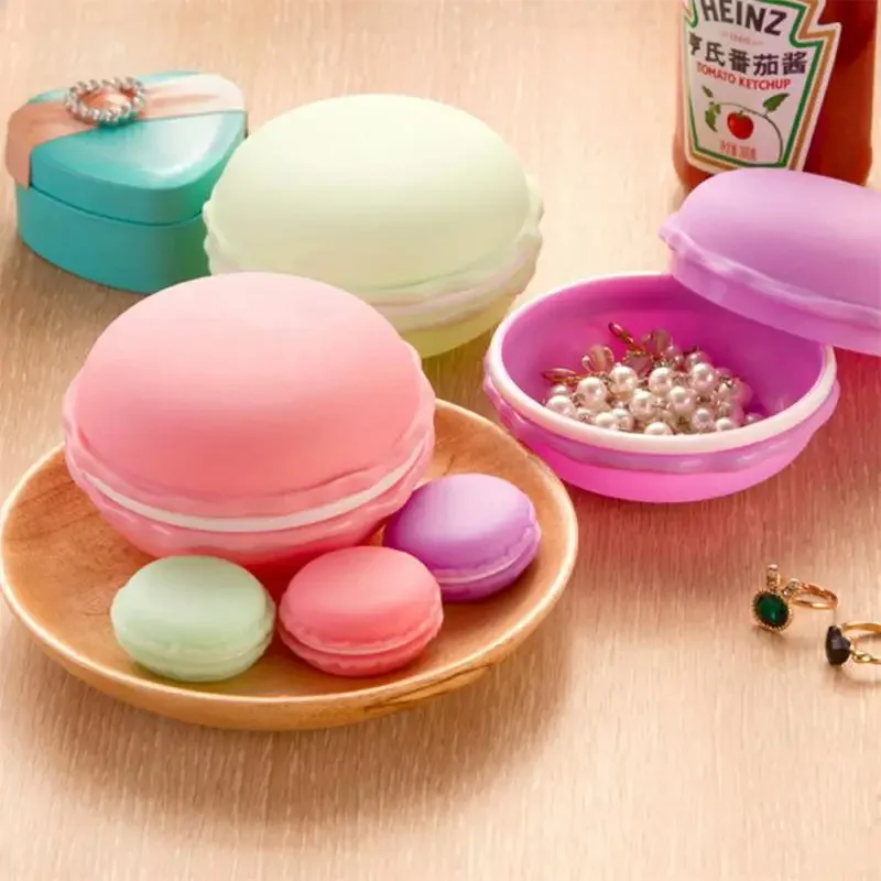 Mini Candy Color Macaron Jewelry Box for Necklace Earring Rings Package Organizer Gifts for Girls Jewelry Storage Case