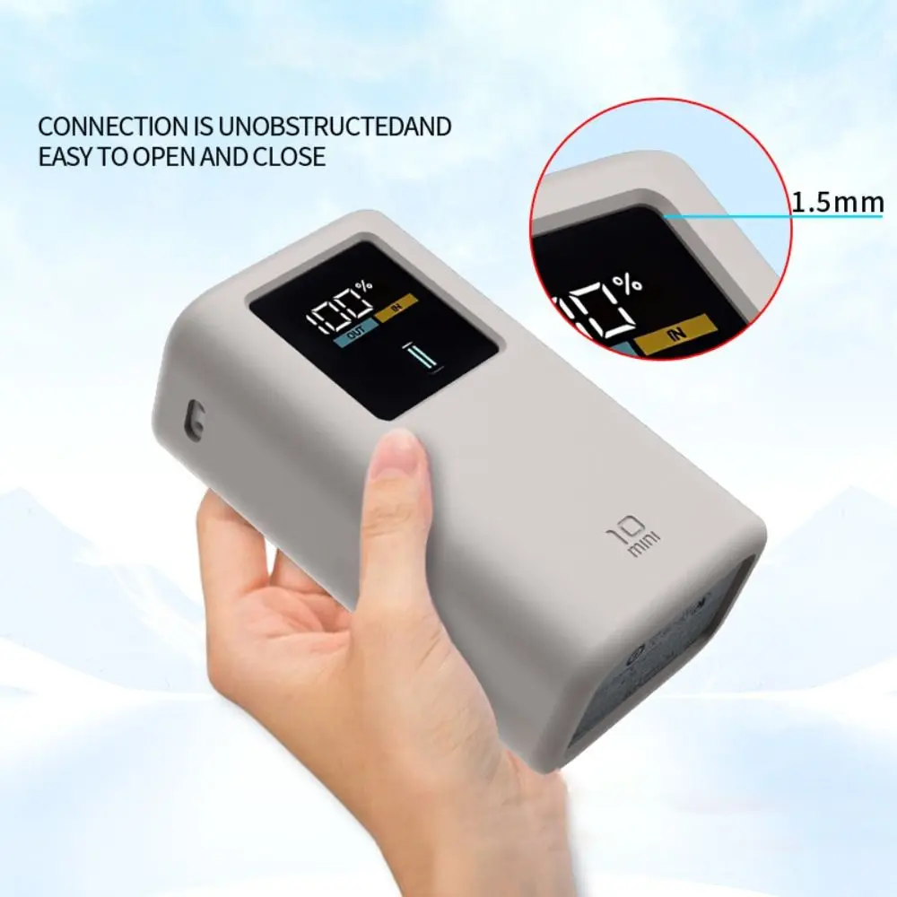 Shockproof Silicone Case Dustproof Soft Protective Case Portable with Handle for CUKTECH Model 10 Mini 10000mAh 55W Power Bank