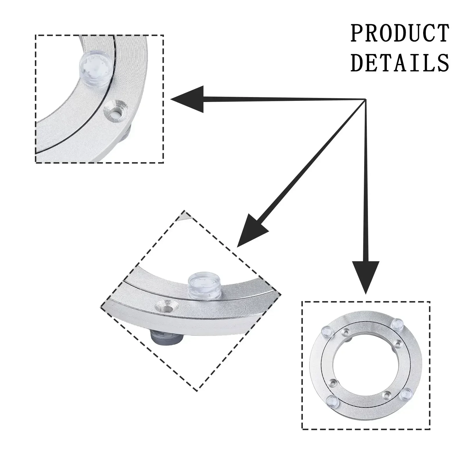 12-39cm Rotating Bearing Turntable Lazy Susan Base For Kitchen Dining Table Aluminum Alloy For Kitchen Round Dining Table Kitche