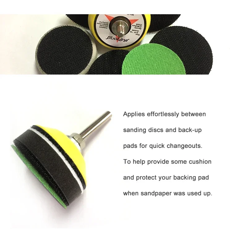 Imagem -04 - Soft Foam Interface Sander Backing Pad Polimento Pad para Hook Loop Disco de Lixamento Lixa Ferramentas Abrasivas Polegadas 50 mm Pcs