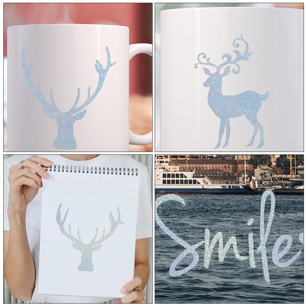 

Holographic Pet Sticker Sheets Waterproof Sunproof Fast Drying For Diy Photo Album Scrapbook Decor Self Adhesive Film