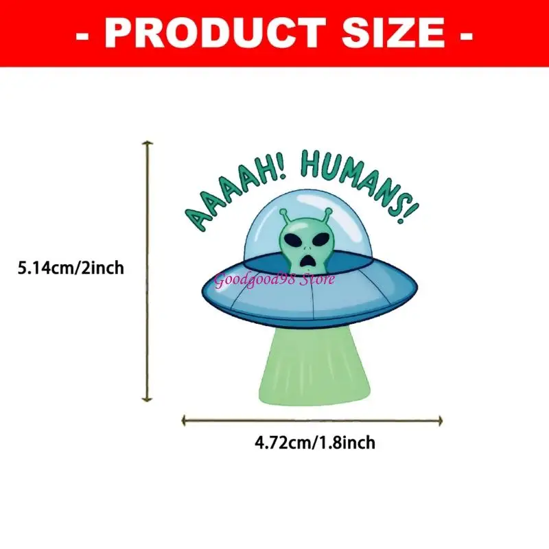 50 Piece Alien Label Pack for Phone Covers, Bottles, and Journals 