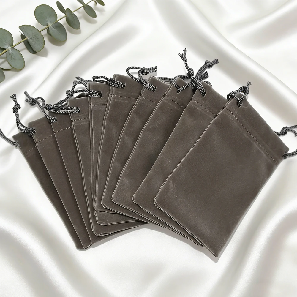 100Pcs Jewelry Drawstring Velvet Bag Soft Suede Pouch 5x7cm 7x9cm 9x12cm Small Gift Packaging Pocket For Rings Earrings Bracelet view 5
