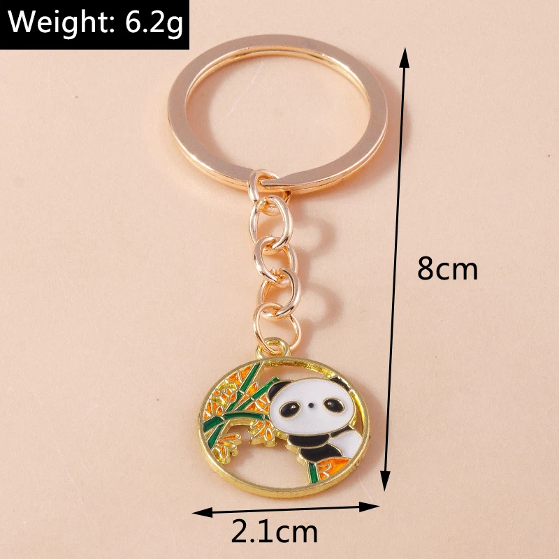 Niedliche Emaille Panda Schlüssel bund Katze Schlüssel ring Anhänger für Auto Schlüssel halter Frauen Mädchen Handtasche Zubehör DIY Schmuck Geschenke – Detail 6