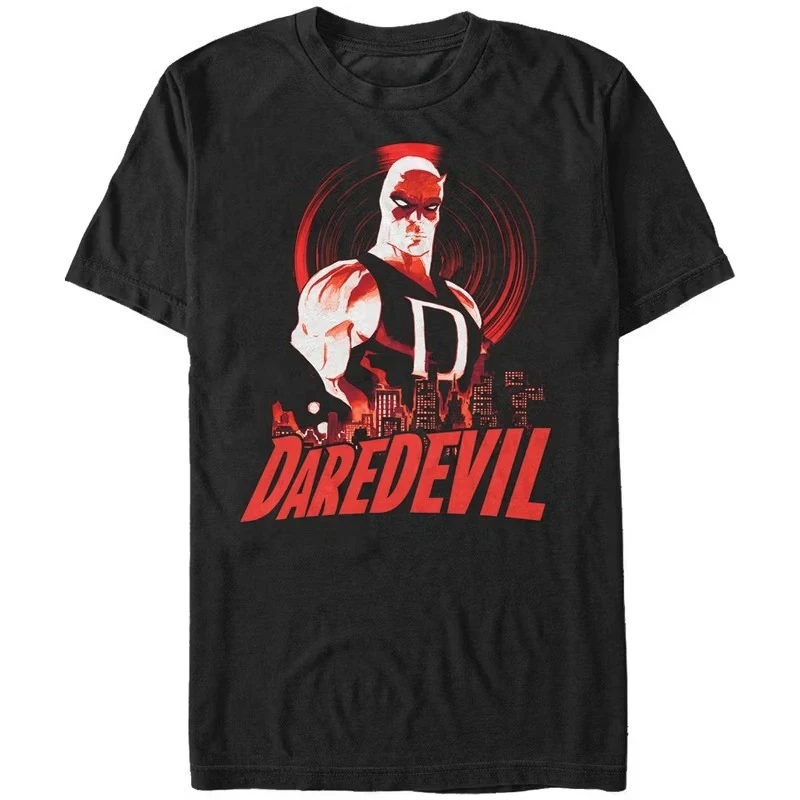 Camiseta masculina Marvel Daredevil Vortex Camiseta masculina e feminina solta e respirável