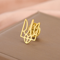 Cazador Ukraine National Symbol Brooch Pin for Men Women Gold Color Stainless Steel Jewelry Suit Collar Badges 2025 Wholesale