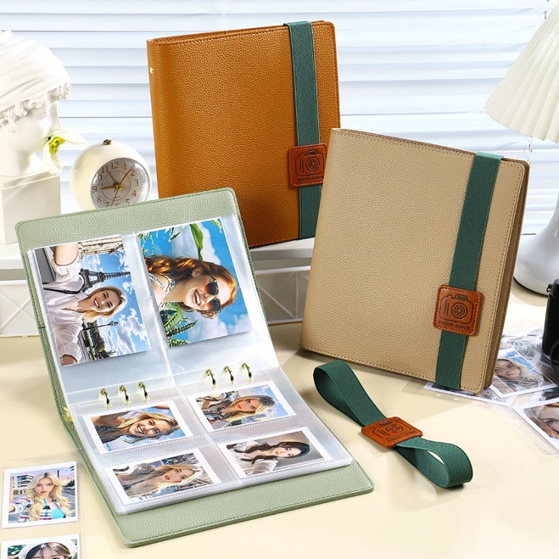 PU Leather 3/6-inch Loose Leaf Photo Album Storage Book Large Capacity Leather Family Commemorative Album Wedding Photo Storage